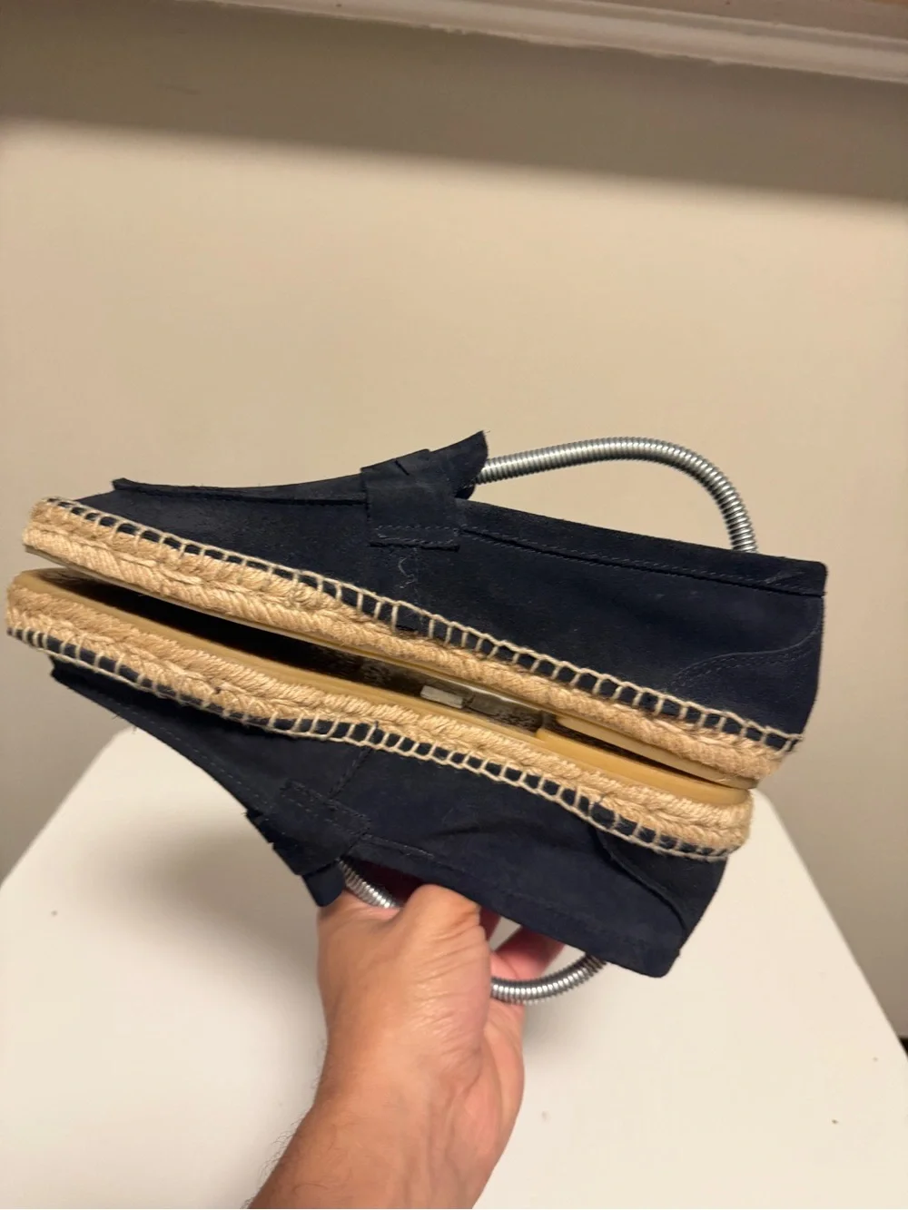 REISS Cannes Suede Penny-Strap Espadrilles in Navy Men’s US 8 EU 41 UK 7